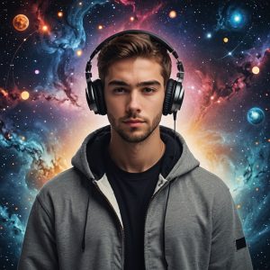 Kopfhörer junger Mensch