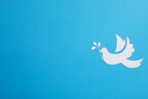 International day of peace or world peace day, symbol of peace - pigeon